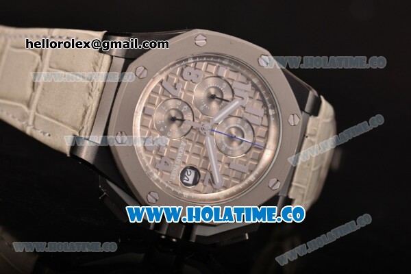 Audemars Piguet Royal Oak Offshore Chrono Miyota OS10 Quartz PVD Case with Grey Dial and Silver Arabic Numeral Markers - Click Image to Close